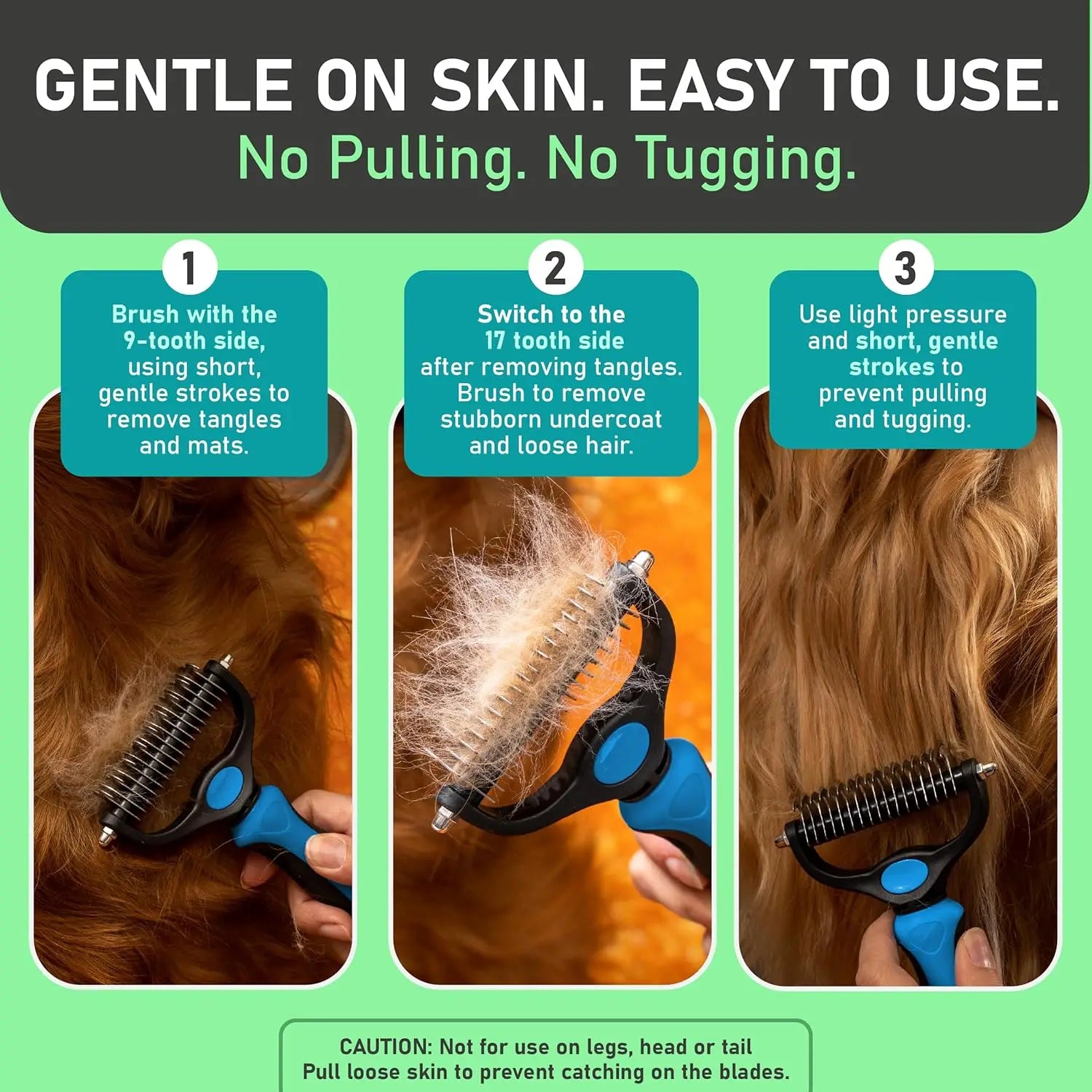 GroomPro double-sided head - dematting and deshedding