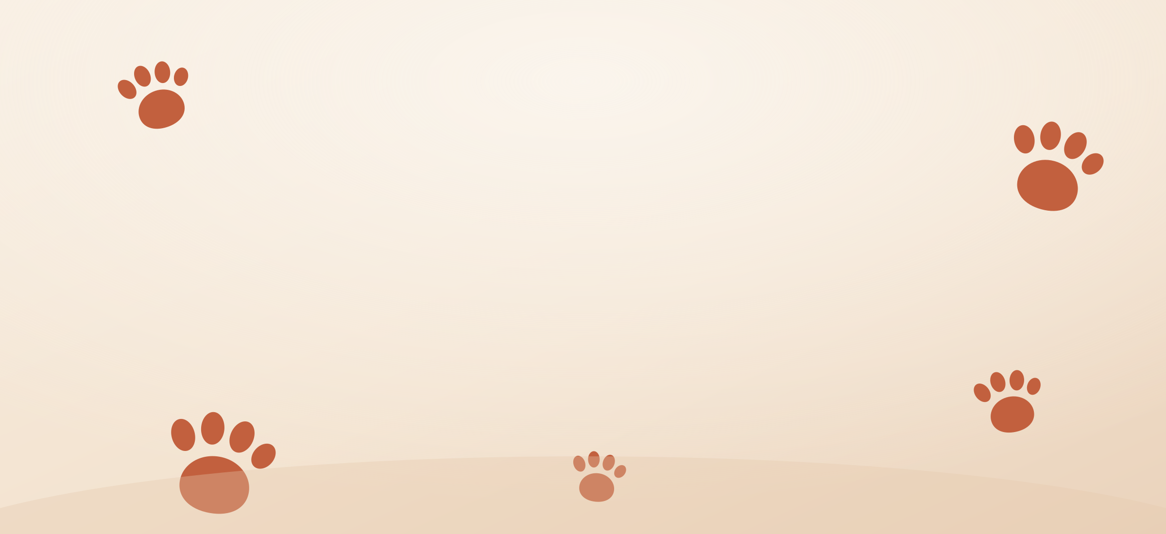 ChillHund warm cream background with subtle paw prints