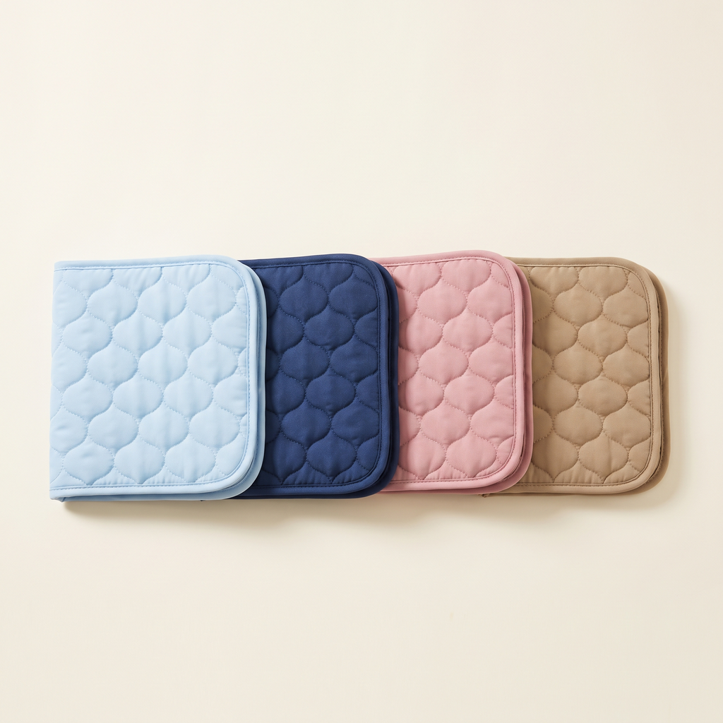 ChillHund Cooling Mat in all four colours: light blue, deep blue, pink and khaki
